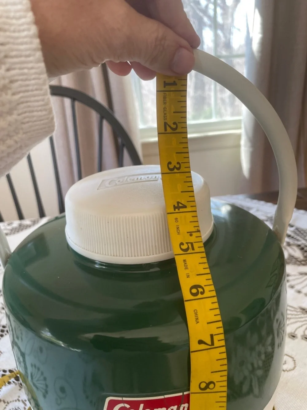 Coleman Green and White Snow Light Gallon Picnic Cooler Jug Vintage